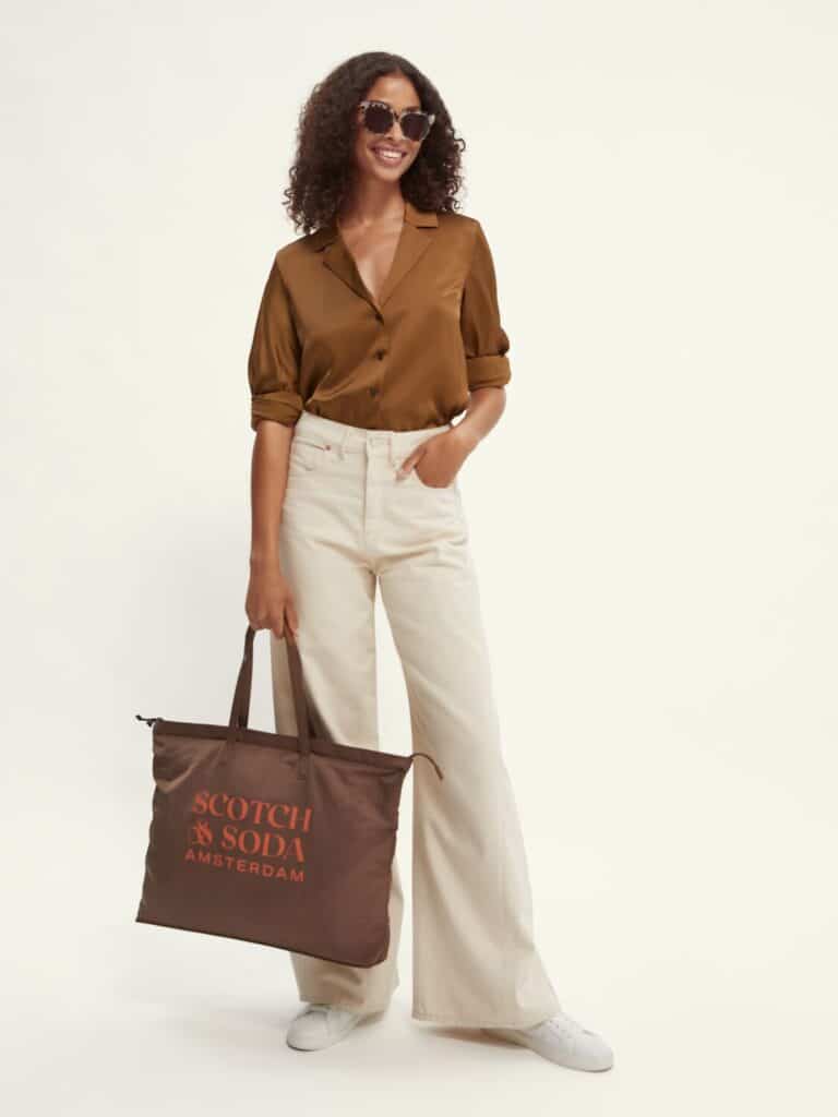 Scotch & Soda 168682 : The Centraal unisex foldaway tote bag- Brown - Image 8