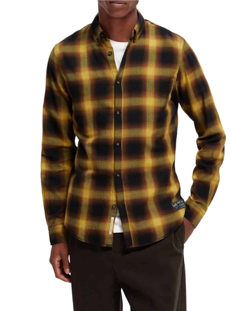 Scotch & Soda 169058 : Lightweight herringbone check shirt Brown check