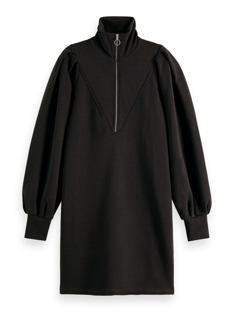 Scotch & Soda 169429 :  Half-zip sweat dress with puffed sleeves - Image 2