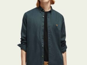 Scotch & Soda 169049 : Organic cotton oxford shirt  Space Green