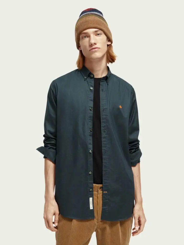 Scotch & Soda 169049 : Organic cotton oxford shirt  Space Green