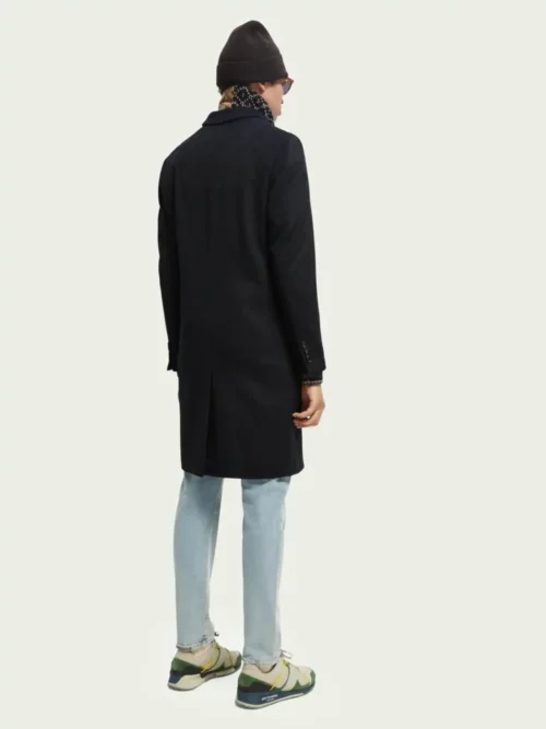 Scotch & Soda 169110 : Classic wool-blend overcoat - Night Melange - Image 6