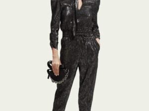 Scotch & Soda 169622 :  Gathered silver jumpsuit Silver Metallic