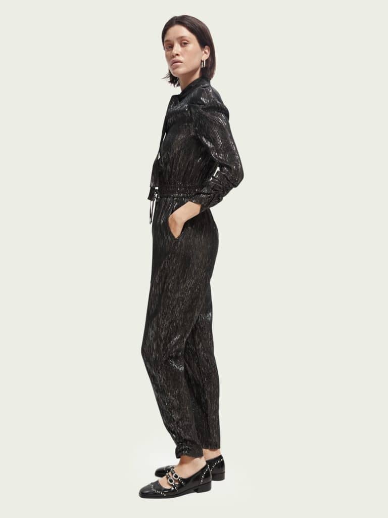 Scotch & Soda 169622 :  Gathered silver jumpsuit Silver Metallic - Image 4