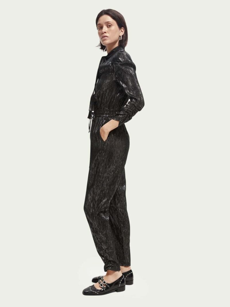 Scotch & Soda 169622 :  Gathered silver jumpsuit Silver Metallic - Image 4