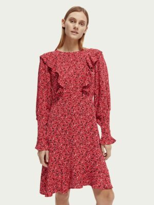 Scotch & Soda 169624 : Ruffled long-sleeved mini dress