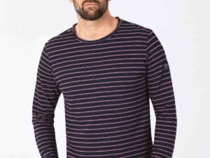 Timezone : Striped long sleeve Blue Red Stripe
