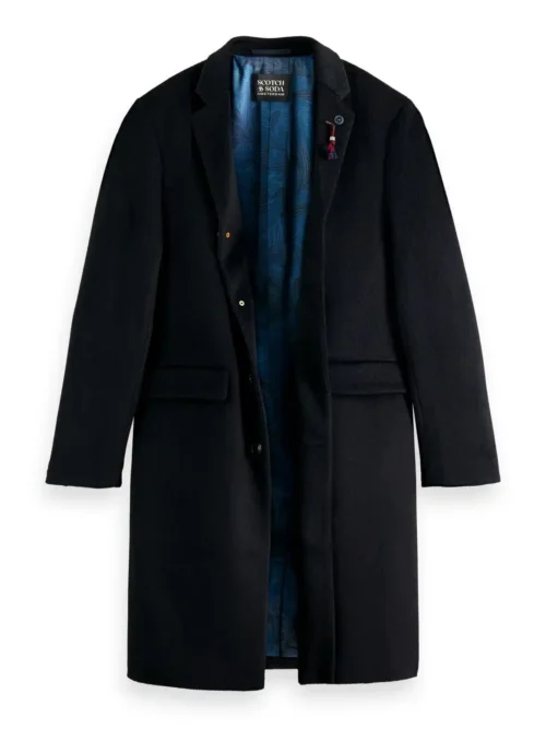 Scotch & Soda 169110 : Classic wool-blend overcoat - Night Melange - Image 3