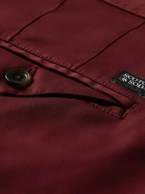 Scotch & Soda 168955 : Mott super-slim organic cotton twill chino Bordeaux - Image 3