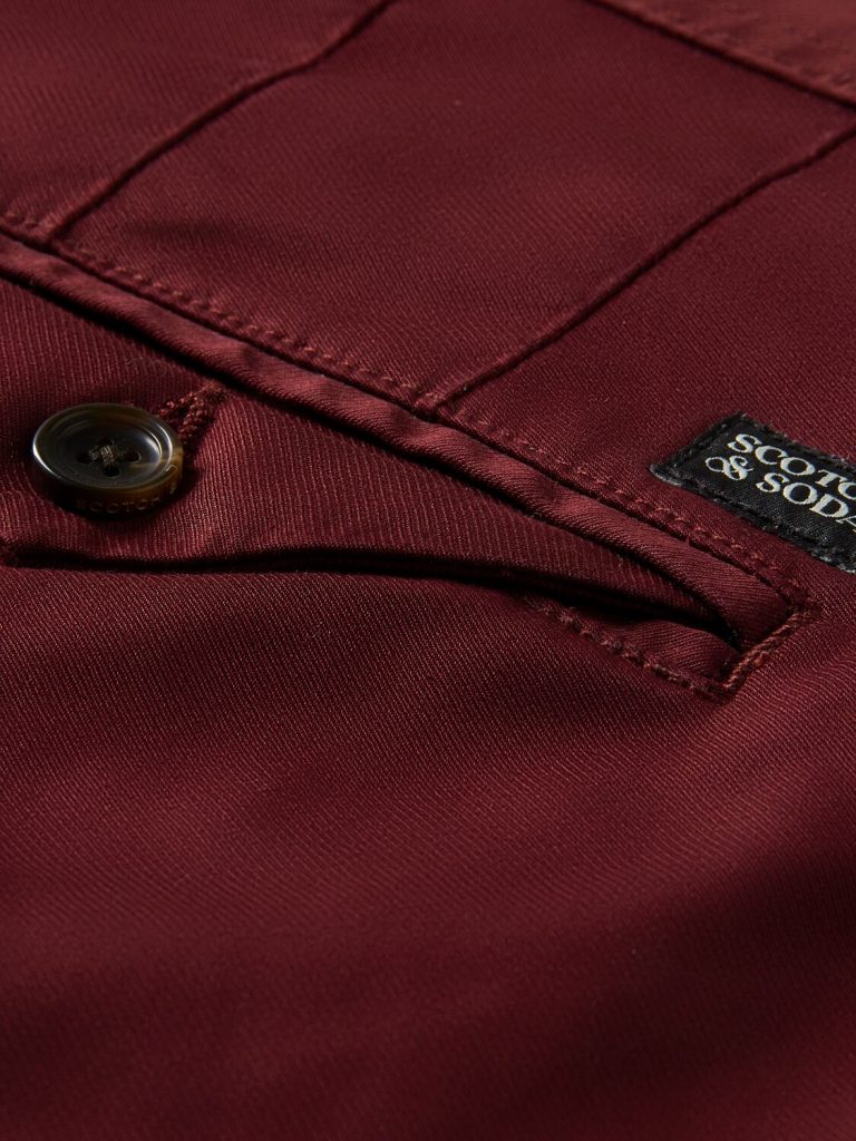 Scotch & Soda 168955 : Mott super-slim organic cotton twill chino Bordeaux - Image 3