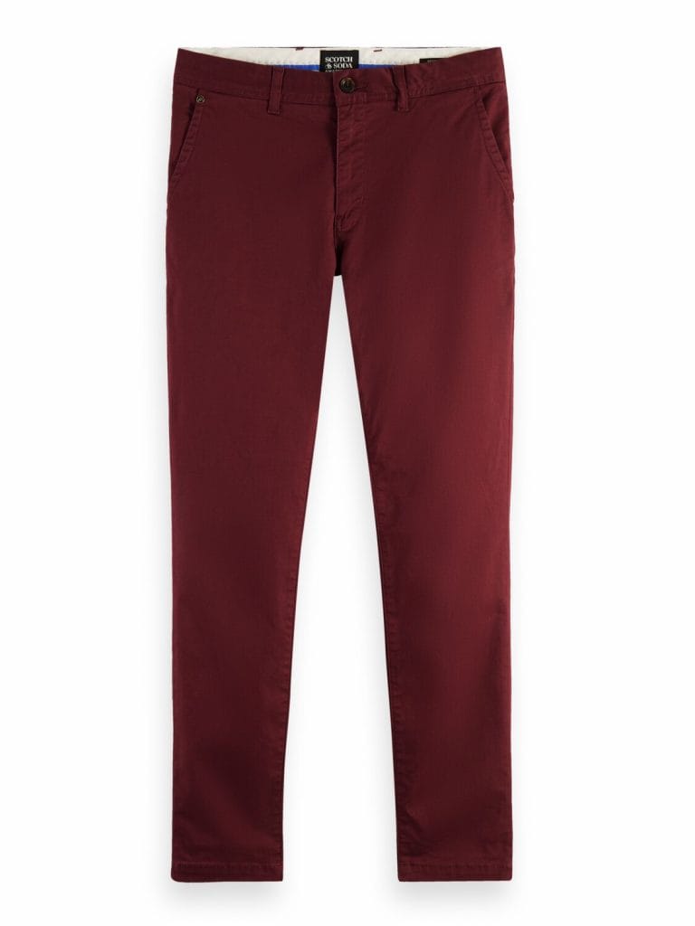 Scotch & Soda 168955 : Mott super-slim organic cotton twill chino Bordeaux - Image 2