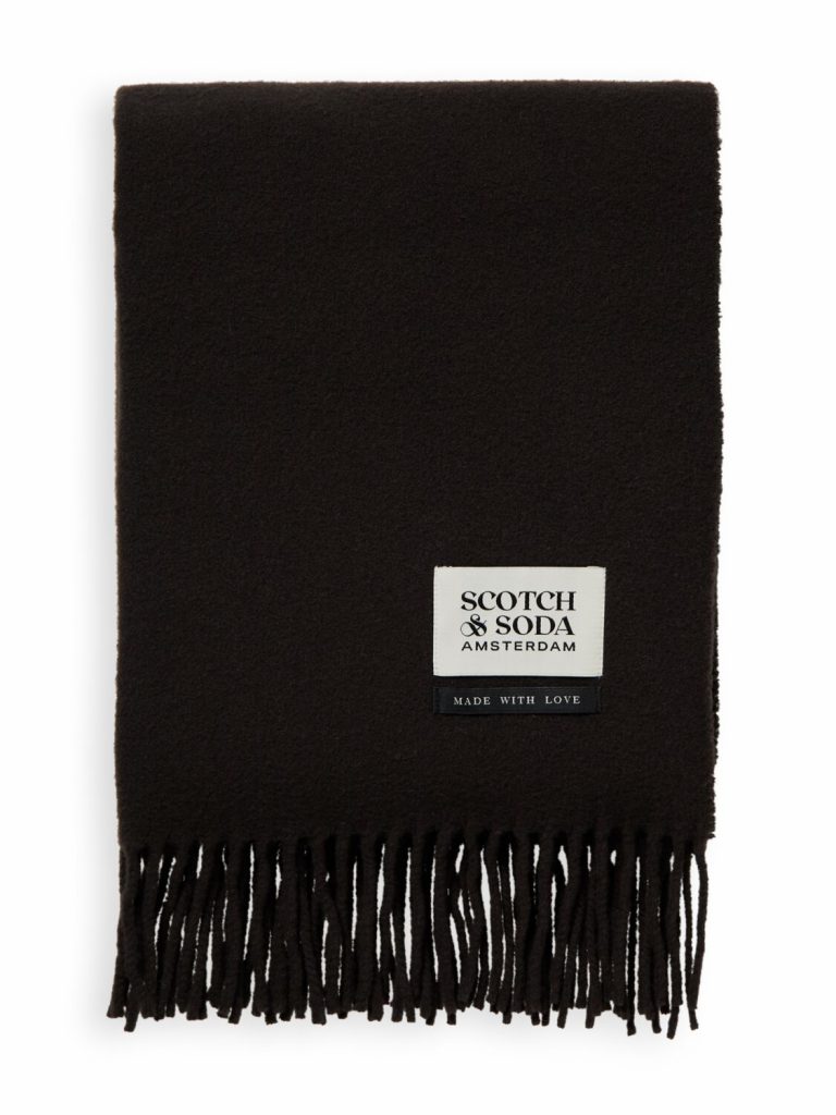 Scotch & Soda 169440: Woven 100% virgin wool plain scarf- Charcoal - Image 2