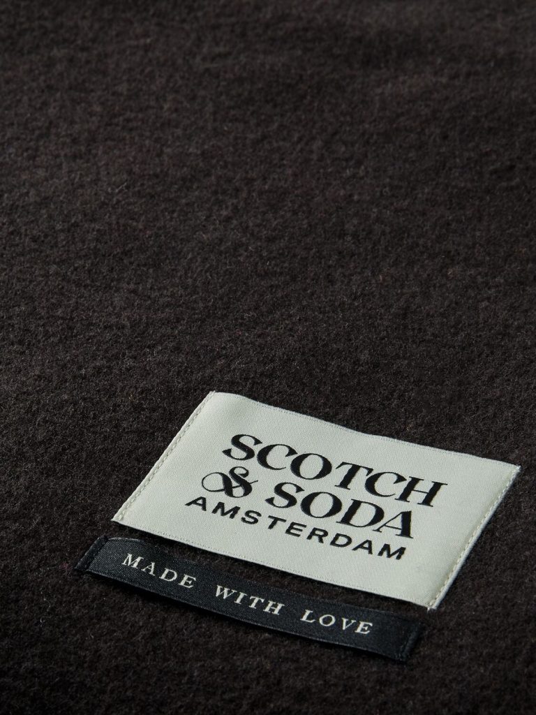 Scotch & Soda 169440: Woven 100% virgin wool plain scarf- Charcoal - Image 3