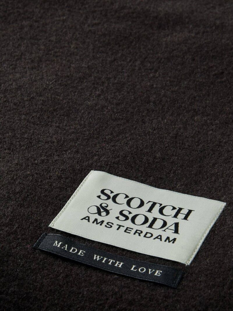 Scotch & Soda 169440: Woven 100% virgin wool plain scarf- Charcoal - Image 3