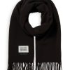 Scotch & Soda 169440: Woven 100% virgin wool plain scarf- Charcoal