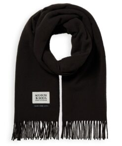 Scotch & Soda 169440: Woven 100% virgin wool plain scarf- Charcoal