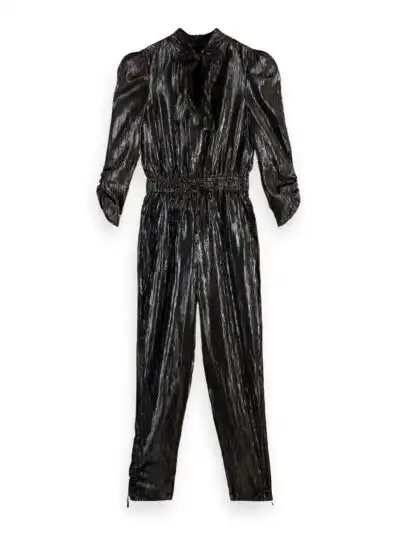 Alternative view of Scotch & Soda 169622 :  Gathered silver jumpsuit Silver Metallic