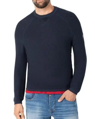 Timezone : Spiral Knit Crewneck Navy
