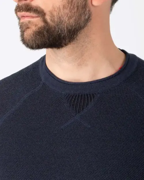 Timezone : Spiral Knit Crewneck Navy - Image 3