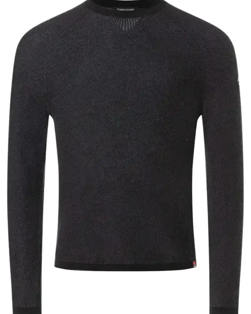 Alternative view of Timezone : Spiral Knit Crewneck Black