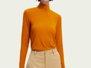 Scotch & Soda 168850: Long-sleeved turtleneck T-shirt - Cinnamon Spice