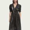 Scotch & Soda 168926 :  Silver short-sleeved midi dress