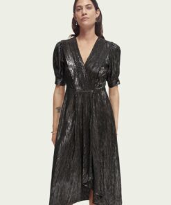 Scotch & Soda 168926 :  Silver short-sleeved midi dress