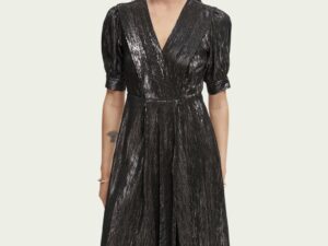 Scotch & Soda 168926 :  Silver short-sleeved midi dress