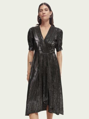 Scotch & Soda 168926 : Silver short-sleeved midi dress