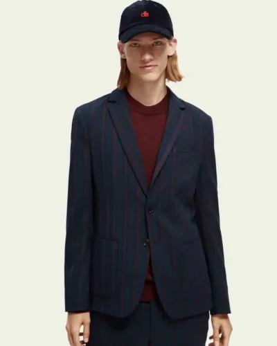 Scotch & Soda 169038 :  Yarn-dyed single-breasted blazer