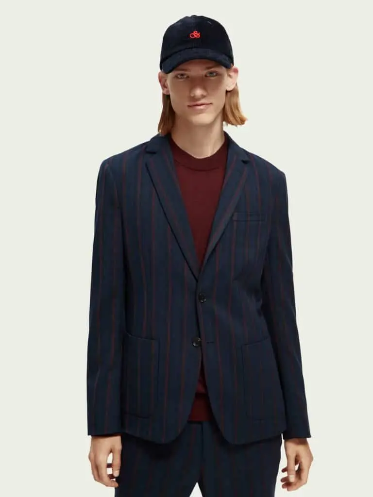 Scotch & Soda 169038 :  Yarn-dyed single-breasted blazer