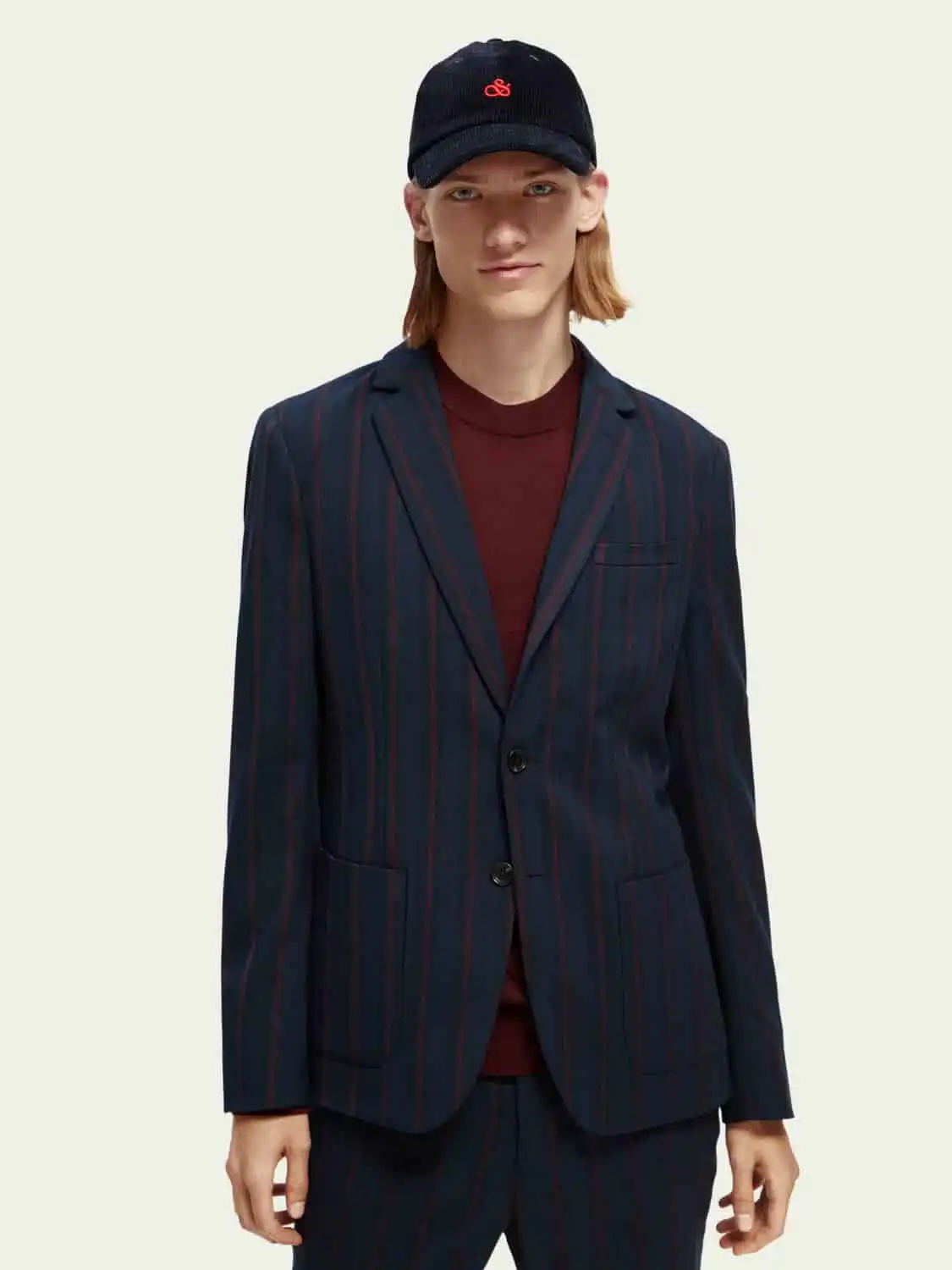 Scotch & Soda 169038 : Yarn-dyed single-breasted blazer