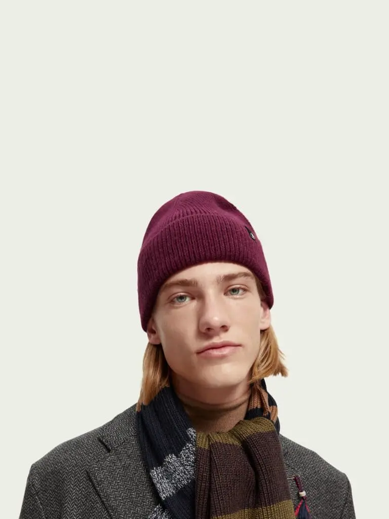 Scotch & Soda 169448 : Unisex rib knit beanie Beetroot