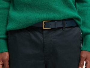 Scotch & Soda 169454 : Classic recycled leather belt  Denim Blue