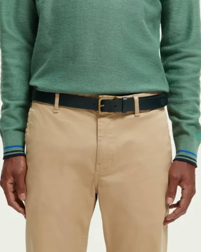 Scotch & Soda 169454 : Classic recycled leather belt  Space green