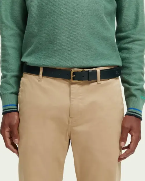 Scotch & Soda 169454 : Classic recycled leather belt  Space green