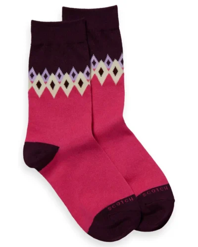 Scotch & Soda 169557:  Festive jacquard socks - Fair Isle Hot Flame