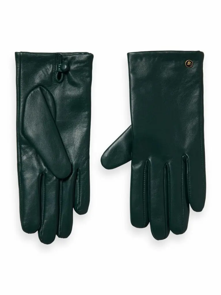 Scotch & Soda 169493 : Leather gloves Blue Spruce