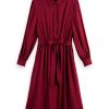Scotch & Soda 168917 :  Long-sleeved shirt dress Deep rasberry