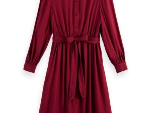 Scotch & Soda 168917 :  Long-sleeved shirt dress Deep rasberry