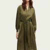 Scotch & Soda 168917 :  Long-sleeved shirt dress - Dark olive