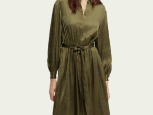Scotch & Soda 168917 :  Long-sleeved shirt dress - Dark olive
