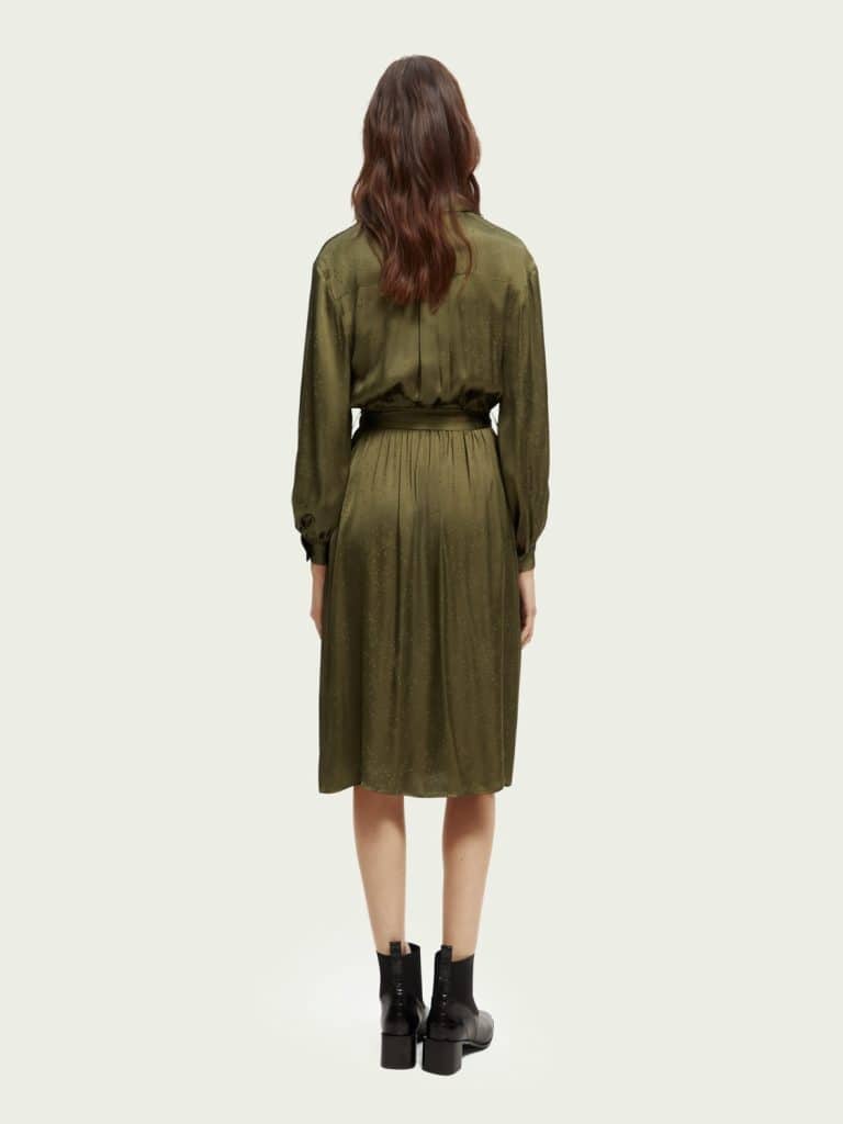 Scotch & Soda 168917 :  Long-sleeved shirt dress - Dark olive - Image 3
