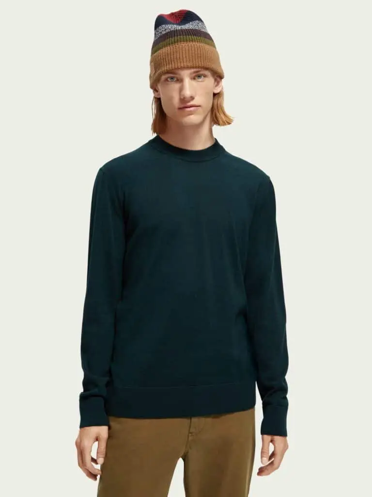 Scotch & Soda 169251 : Merino wool crewneck sweater Space green