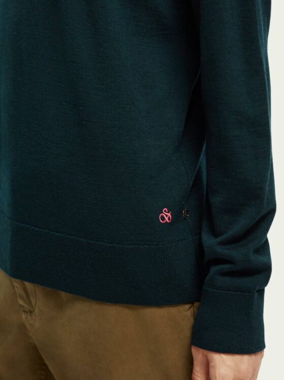 Scotch & Soda 169251 : Merino wool crewneck sweater Space green - Image 5