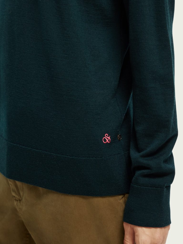 Scotch & Soda 169251 : Merino wool crewneck sweater Space green - Image 5