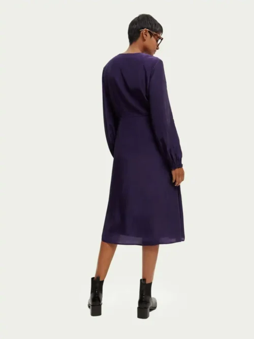 Scotch & Soda 169288 : Long-sleeved V-neck belted midi dress image1