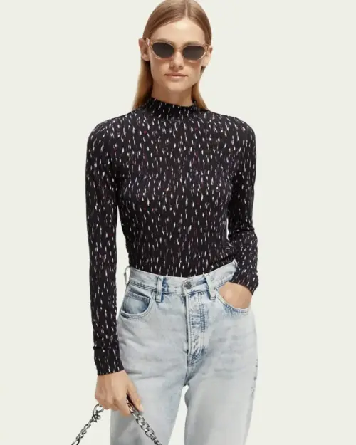 Scotch & Soda 169644 : Slim fit printed long-sleeved T-shirt