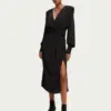 Scotch & Soda 170956 :  Long-sleeved belted V-neck midi dress Black - Image 2