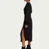 Scotch & Soda 170956 :  Long-sleeved belted V-neck midi dress Black - Image 4